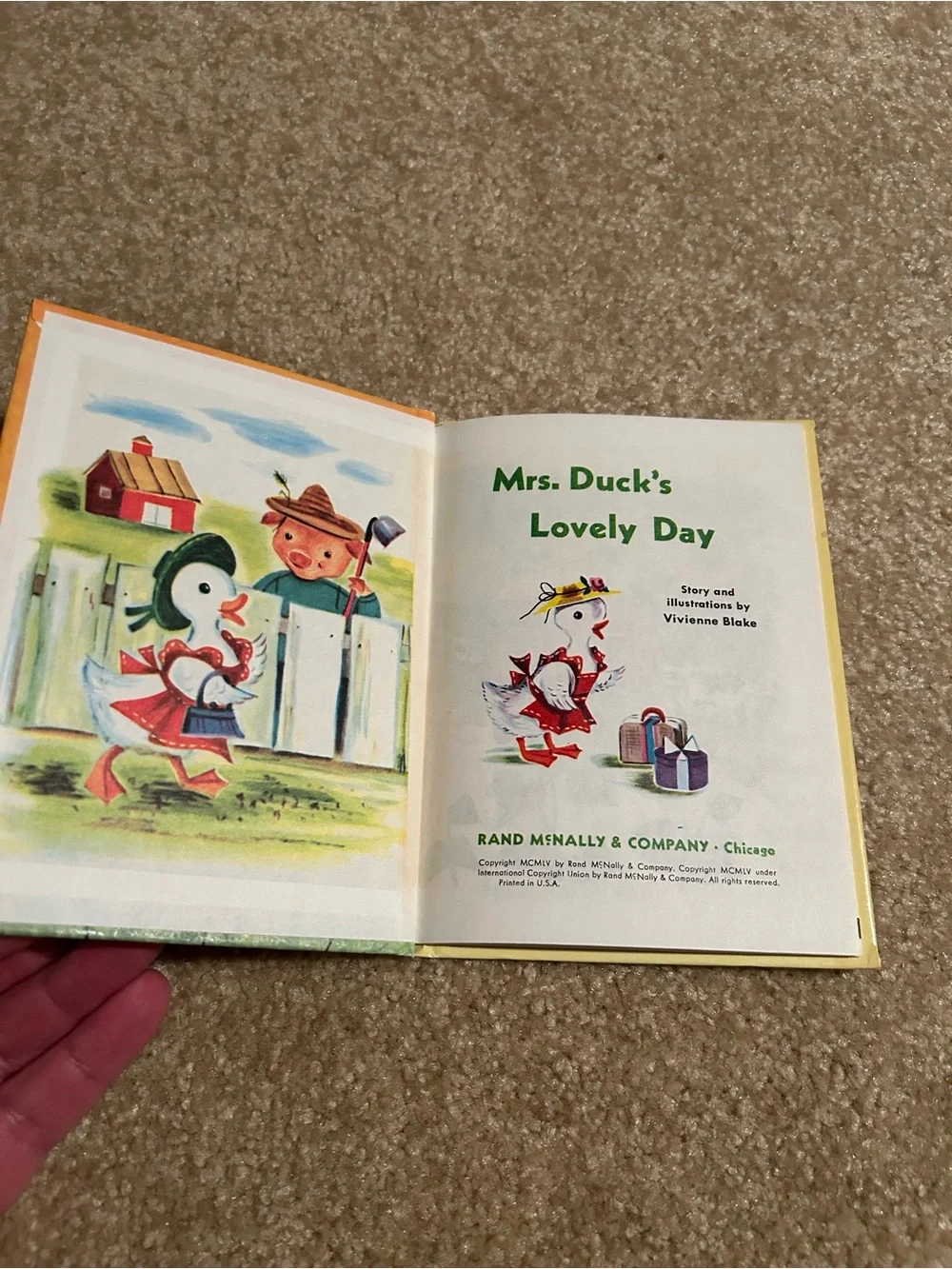 Mrs. Duck's Lovely Day - A Rand McNally children’s book. 1958